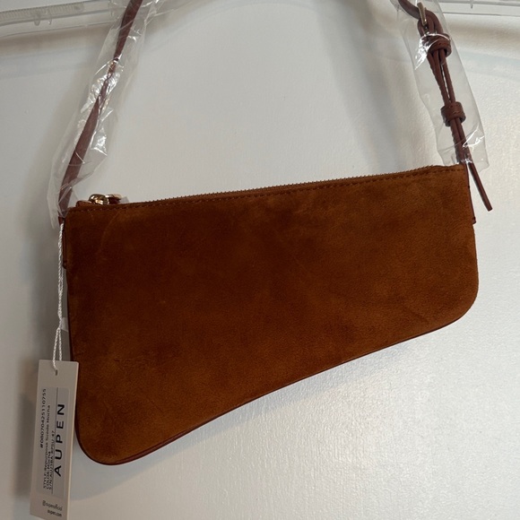 Aupen Repurpose Suede Bag in Mocha ~ hard to find ~ Rouxe Mystery Designer Drop - Picture 1 of 9